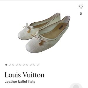 Louis Vuitton Cream Women's Flats with Bow
